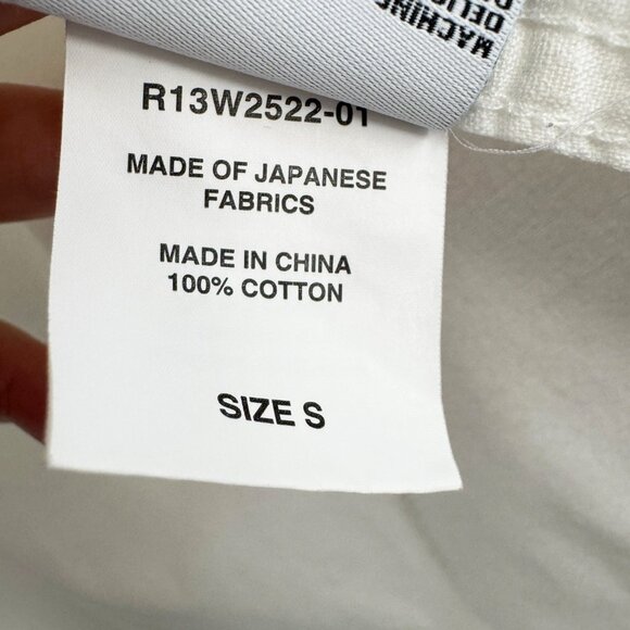 R13 Crossover Front White Oxford Shirt, size Small - Picture 7 of 9